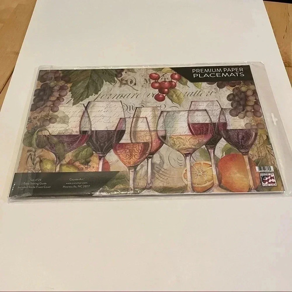 Counter Art 24-Pack Disposable Paper Placemats - Wine Country - Picture 1 of 7
